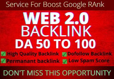 Land on Google 1st page with High DA Web2.0 SEO Backlinks