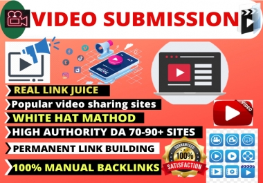 I will provide 80 manual video submission or upload to popular video sharing high authority sites