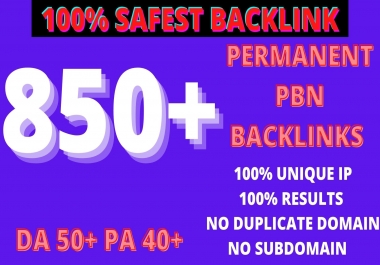 get premium permanent 850+Pbn Backlink DA40+PA40+PR10 to 6 dofollow unique site
