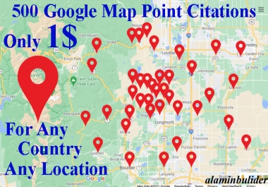 I Will create Manually 500 Google point map citations for Local SEO