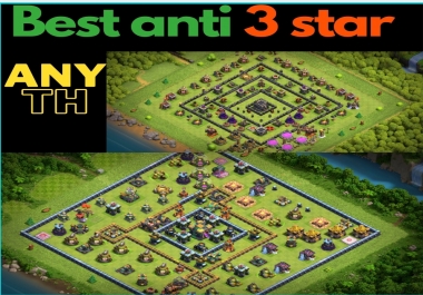 Design you a custom clash of clans anti 3 star base for any townhall
