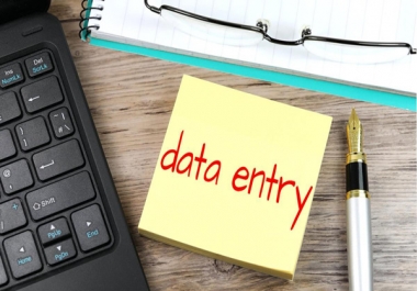 I will do Data Entry,  Data Scrapping,  Web Research,  Word Excel and Copy/Paste job