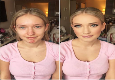 I will send before and after make up images