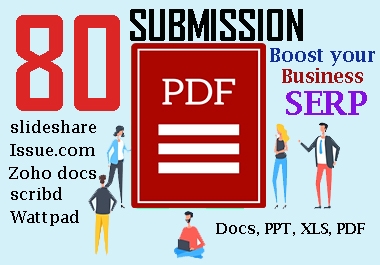 80 PDF Submission Exclusive High authority website Do follow backlinks