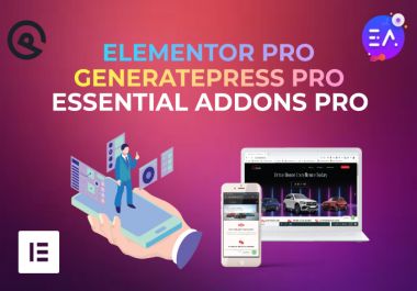 I will install Elementor Pro,  Generate Press Pro & Premium plugins
