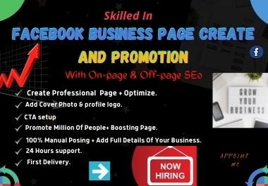 I will create and promote a professional business Facebook page with SEO optimized
