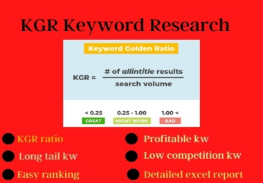 25 KGR keyword GOLDEN KEYWORD or premium keyword research for your website