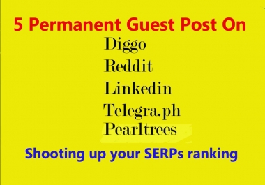 I Will Do 5 Permanent Guest Post on Diigo, Reddit, Linkedin, Telegra. ph, Pearltrees. com