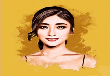 i will draw a cartoon vector portrait with your face