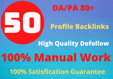 I will create 50 dofollow profiles backlinks for google top ranking