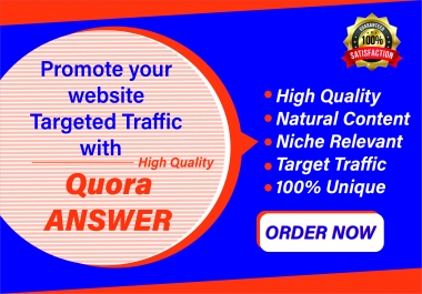Promote your website traffic with 10 High Quality Quora Answers