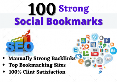 I will build 100 Social Bookmarks Backlinks High Authority Unique Permanent Backlinks