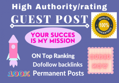 I will do high da and traffic guest post with do follow backlink