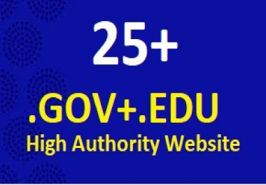 25 Edu/Gov Profile Backlinks Seo Backlinks High Authority website.