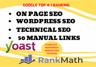I will do on page SEO,  technical SEO,  backlinks with full SEO package