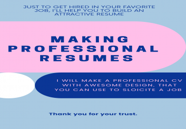 I will a professional and attractive CV