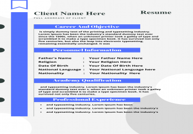 I Will Create And Design Your Resume/Cv