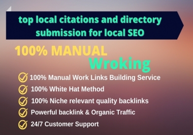 I will do top local citations and directory submission for local SEO