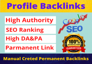 80 Profile Backlinks High Authority Permanent Quality Link Building white hat seo backlinks