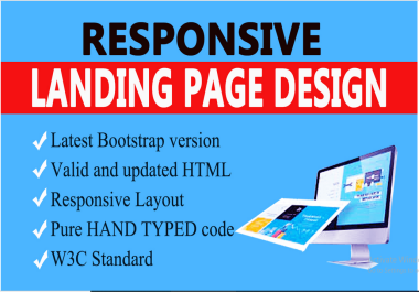 I will design landing page using HTML CSS bootstrap Up to 5 Sections