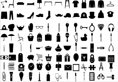 Black Emojis,  object emojis,  for UI design or to use in messages