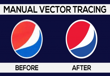I will do manually vector tracing,  vectorize logo and image perfectly