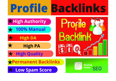 80 Profile Backlinks High Authority Permanent Do follow unique domain white hat SEO backlinks