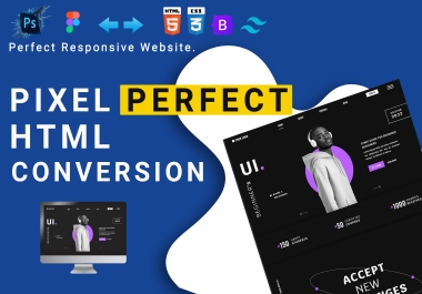 I will convert PSD to html,  figma to html,  adobe xd to html,  CSS,  bootstrap responsive