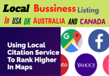 I will create manually 40 best USA, UK, Australia, and Canada Local citations