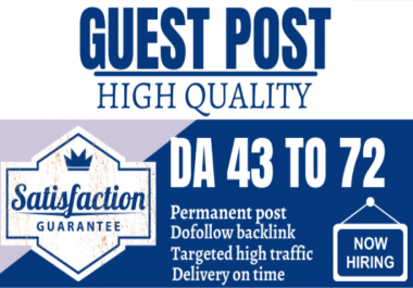 I will publish the high quality guest post with dofollow backlinks