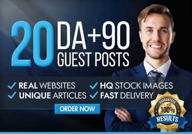 I Will Write And Publish 20 HQ Guest Post On DA 50 TO 90 Sites With Your Relevant Niches