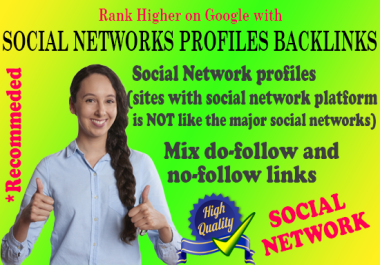 Get 1500 Social Networks Profiles Backlinks - Mix DoFollow and NoFollow Backlink