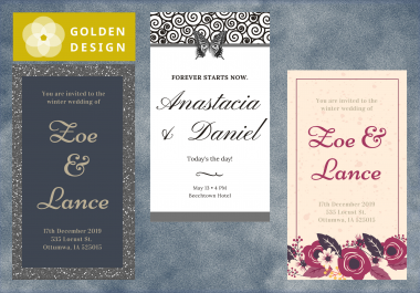 More than 80 designs for wedding invitations,  baby showers or anything else