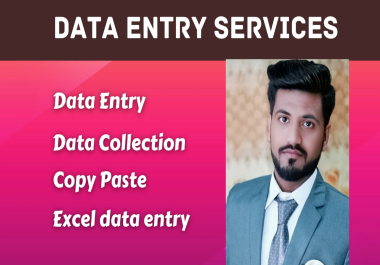 I will do data entry,  excel,  scraping,  typing,  copy paste work