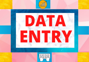 Data Entry,  Copy Paste,  Excel data entry work and PDF to any convert