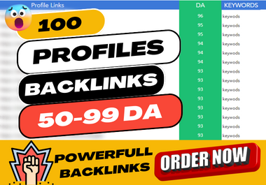 I will do high authority SEO Profiles Backlinks DA 50-99 linkbuilding rank top