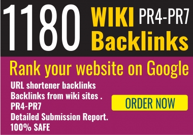 1180 Wiki backlinks High PR4-PR7 Highly SEO Linkbuilding