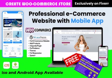 I will develop woocommerce website and mobile app