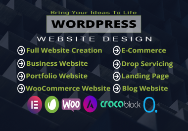 I will create a modern responsive wordpress website with elementor pro