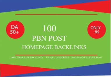 Build 100 powerful SEO permanent PBNs backlinks high DA 50+ homepage for 8