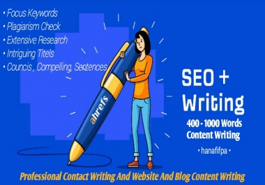 400 - 1000 words write SEO articles,  blog posts,  and website content writers with various languages