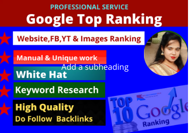 I will do Google Top ranking for any website by white hat manual link building service