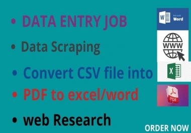 I will do data entry job any types