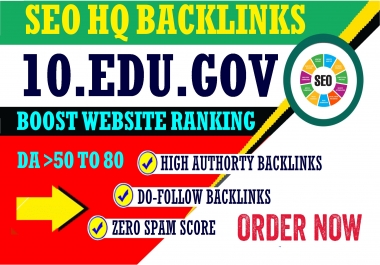 Provide 10 high da high quality edu gov backlinks