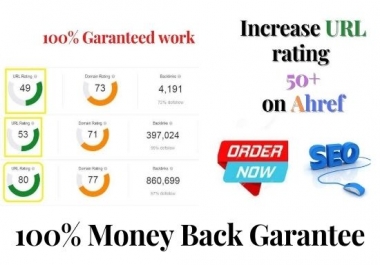 I will increase URL rating to URL 50 plus