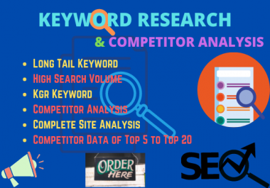 I will provide strategic keyword research and best competitor analysis