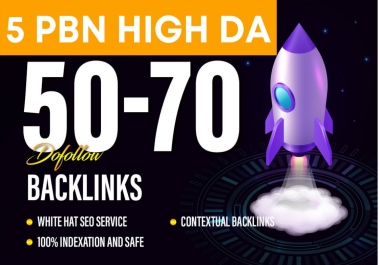 I will make 5 PBN DA 50 to 70 PBN dofollow backlinks for off page seo service