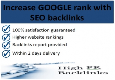 Increase google rank with high quality backlinks