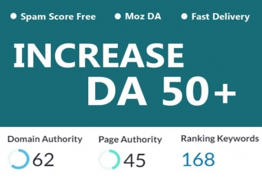 I will increase moz da domain authority 50 plus dofollow backlinks
