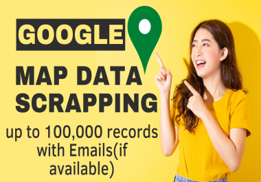 I will scrape google maps business leads with email up to 100,000